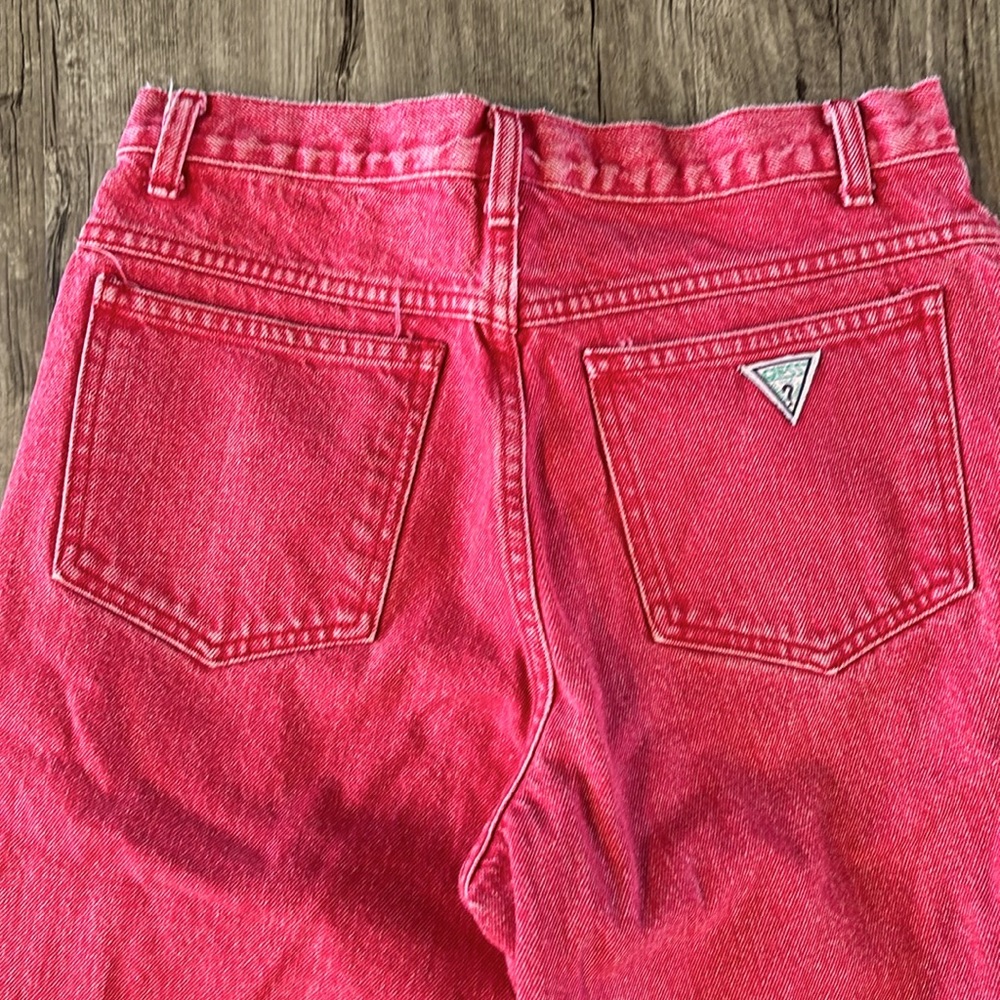 RARE!!! Vintage 80s Guess Jeans Ultra High Rise Mens baggy boyfriend RED Jeans